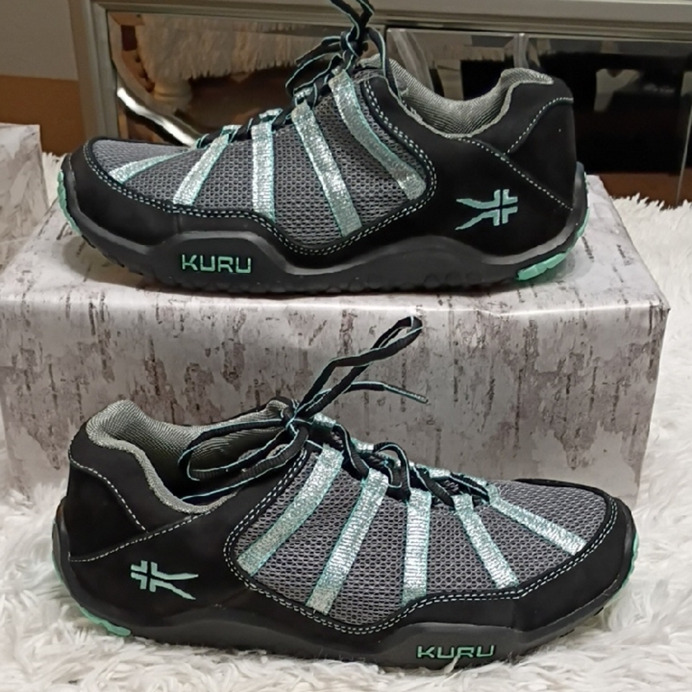 New KURU Chicane Women's Black  & Mint Athletic Hiking Shoes Plantar Fascitis 9M